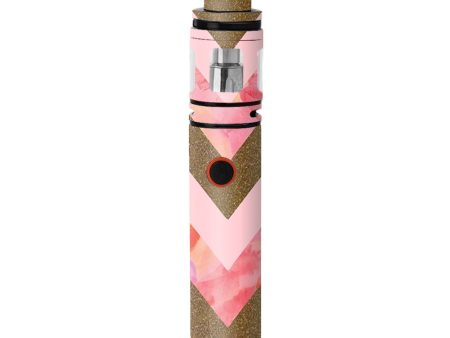 Pink Marble Chevron Gold Cork Granite Smok Stick V8 Skin on Sale