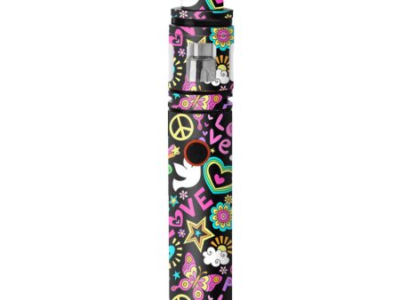 Peace And  Love Guitar Rainbow Smok Stick V8 Skin Hot on Sale