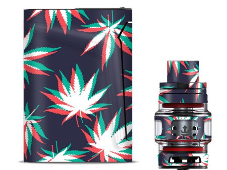 3D Holographic Week Pot Leaf Smok V-fin Skin For Discount