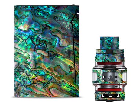 Abalone Shell Swirl Neon Green Opalescent Smok V-fin Skin Online now