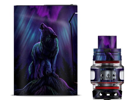 Wolf In Glowing Purple Background Smok V-fin Skin For Sale