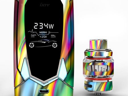 Oil Slick Rainbow Opalescent Design Awesome iJoy Avenger 270 Skin For Discount