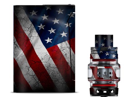 American Flag Distressed  Smok V-fin Skin Cheap