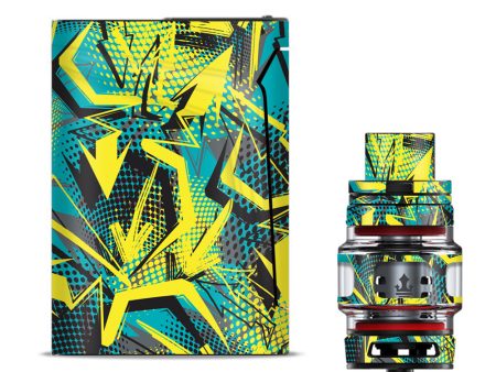 Yellow Blue Pop Art Arrows Smok V-fin Skin Fashion