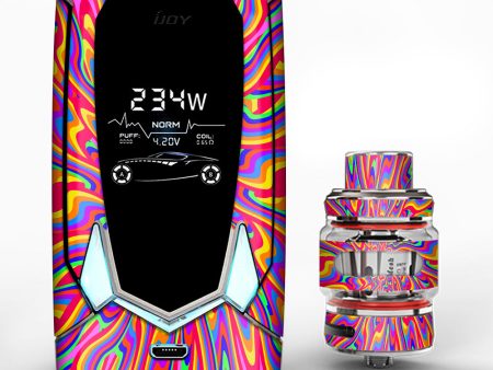 Optical Illusion Colorful Holographic iJoy Avenger 270 Skin For Cheap